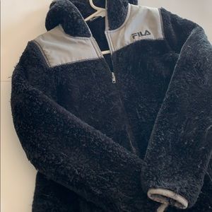 Fila fuzzy zip up girls size 10/12